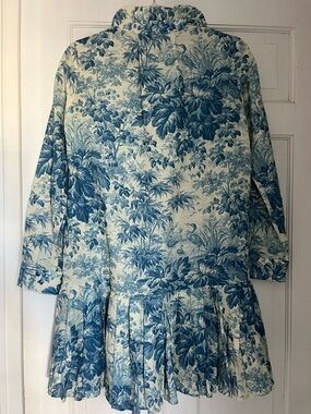 Tuckernuck Blue and Cream Floral Shirt Dress